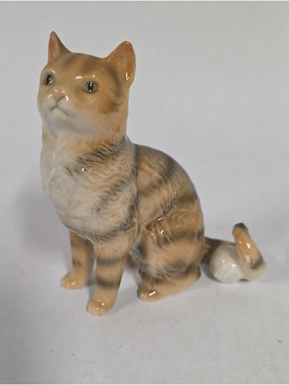 Mid-Century Goebel West Germany Tabby Cat Figurine With Ball Of Yarn - 3.5" Tall